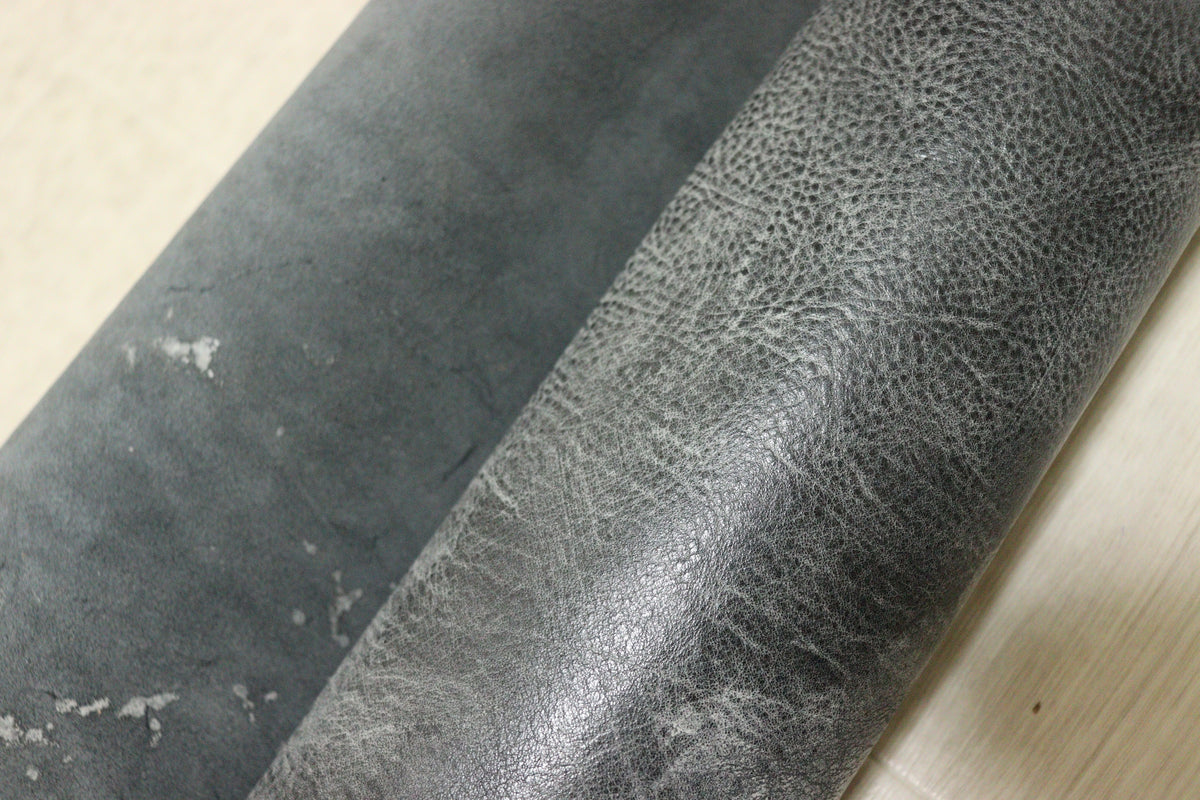 ds78円!イタリアンレザー オイルワックス仕上げ グレー ショルダー 120ds