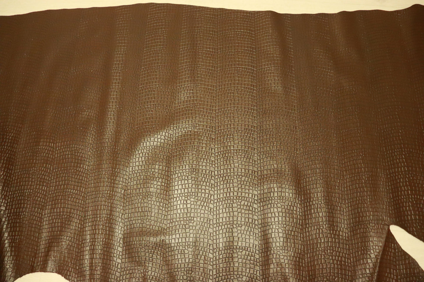 ds30円!新入荷!姫路レザー 顔料仕上げ クロコ型押し チョコブラウン 300ds