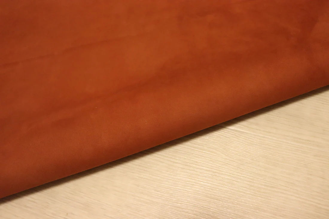 ds25円!新入荷!ヌバック レッドブラウン ハギレ 140ds