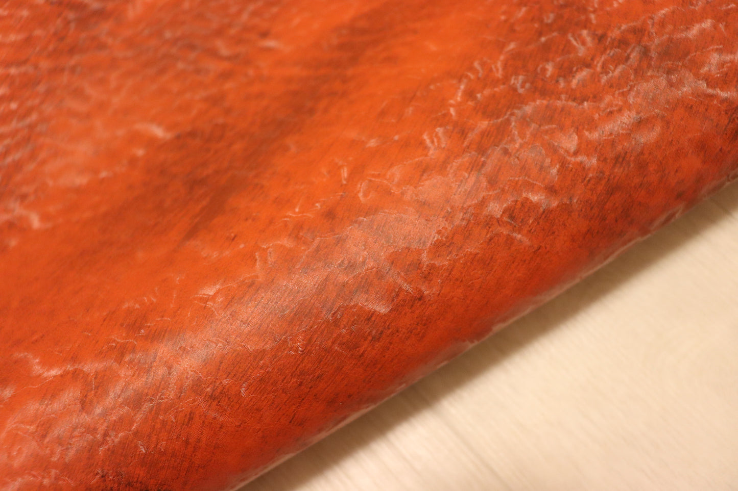 ds65円!イタリアンレザー ショルダー 万華鏡型押し ヌメ革 オレンジ 110ds