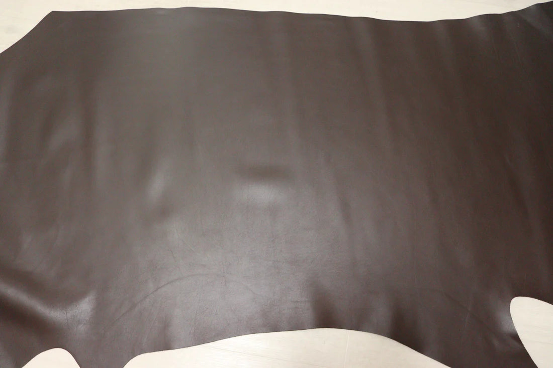 ds45円!イタリアンレザー セミアニリン ヌメ革 ダークブラウン 150ds