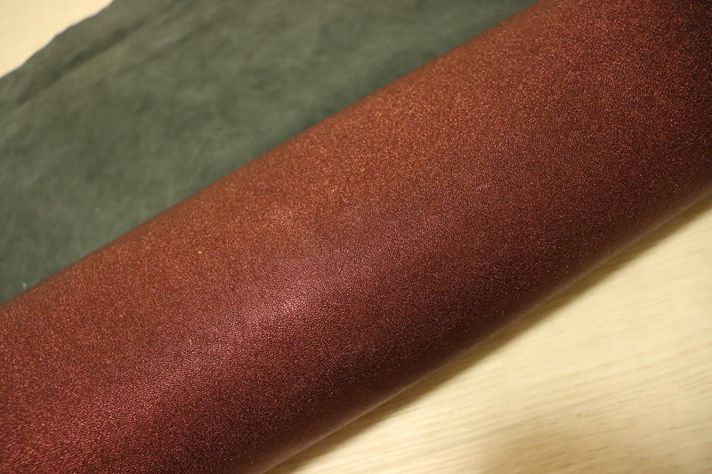 ds30円！[ワインレッド]新入荷 イタリアンレザー ヤギ革 クロム革  