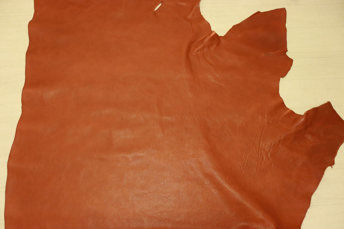 ds42円!新入荷!国産ヌメ オレンジブラウン シュリンク加工 120ds