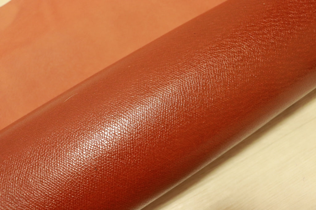 ds28円！[レッドブラウン]SALE! 国産 豚革 ヌメ革 エンボス加工 112ds