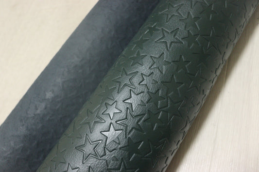 ds28円！新入荷！顔料仕上げ　スター型押し　ダークグリーン　250ds