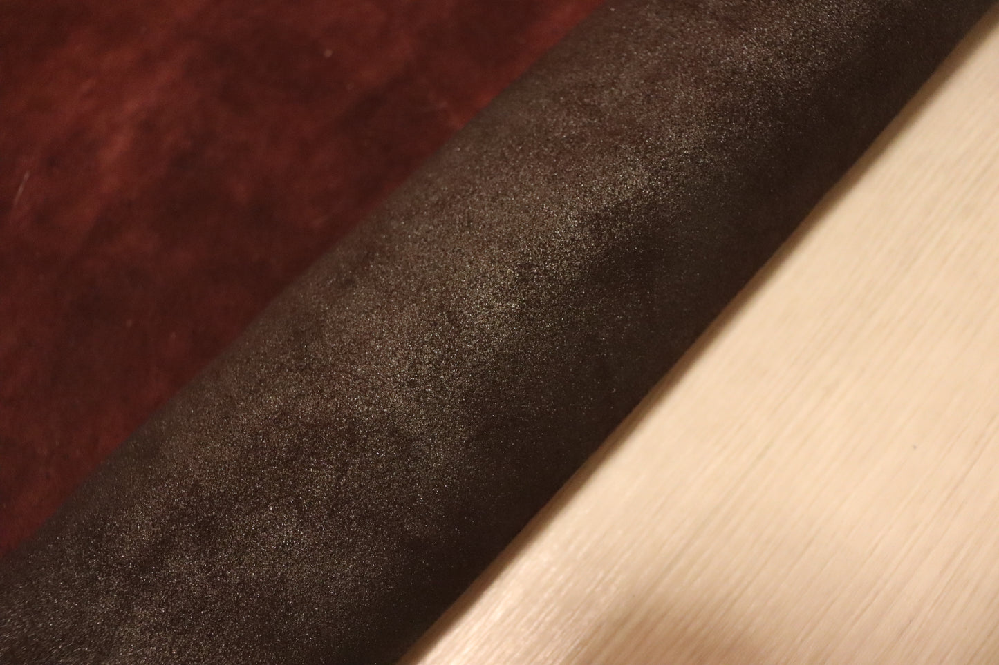 ds28円！イタリアンレザー　ムラ染　ベロア　ボルドー　140ds