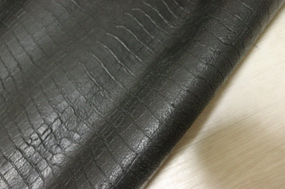 ds28円！新入荷！顔料仕上げ　クロコ型押し　ブラック　171ds