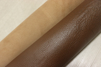 ds38円！新入荷！イタリアンレザー　やや訳あり　シボ型押し　チョコブラウン　175ds