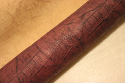 ds72円！イタリアンレザー　オイルヌメ　ショルダー　絞り加工　パープル系　129ds