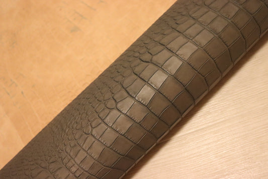 ds72円！トスカーナ　オイルヌメ　ショルダー　クロコ型押し　グレー系　129ds