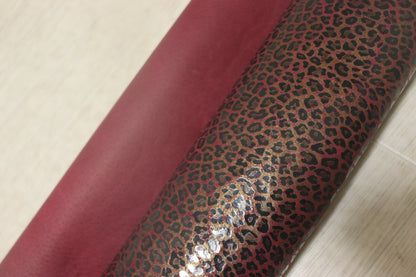 ds30円！新入荷！ヒョウ柄プリント　ワインレッド　80ds