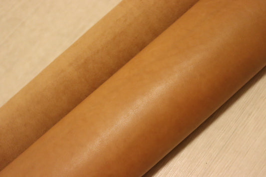 ds60円！イタリアンレザー　TAN　スムース加工　キップ　ヌメ革　117ds