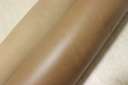 ds28円！やや訳あり　イタリアンレザー コンビヌメ ナチュラルブラウン スムース加工　260ds