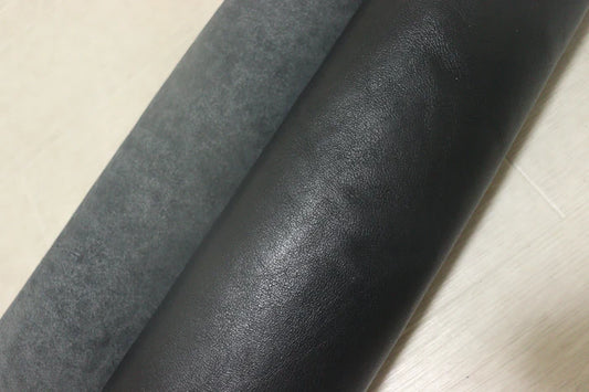 ds45円！イタリアンレザー　オイルヌメ　ブラック　ナッパ　140ds