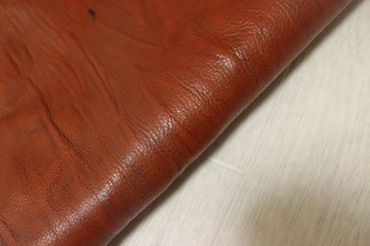 ds28円！訳あり　絞り加工　オレンジキャメル　アニリン仕上げ　ヌメ革　72ds