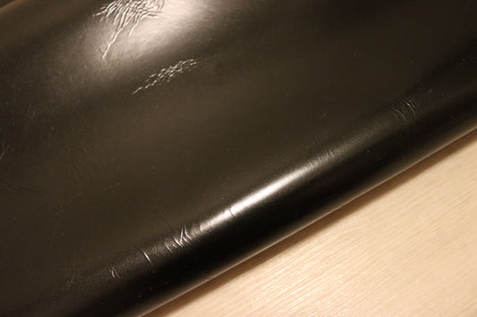 ds40円！イタリアンレザー　コンビヌメ　キップ　ガラス加工　ブラック　145ds