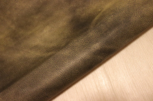 ds25円！ 新入荷！イタリアンレザー　ゴールド×ブラック　ムラ染加工　200ds