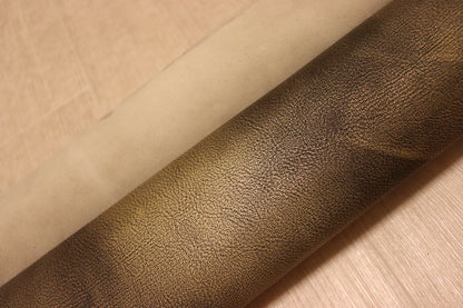 ds25円！ 新入荷！イタリアンレザー　ゴールド×ブラック　ムラ染加工　200ds