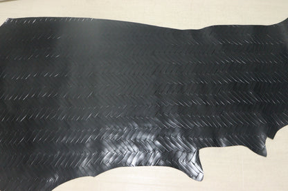 ds30円！新入荷！イタリアンレザー　トスカーナ　ガラス　エンボス加工　ブラック120ds