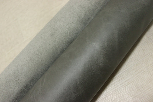 ds30円!新入荷！イタリアンレザー　ダークグレー　プルアップ加工　269ds