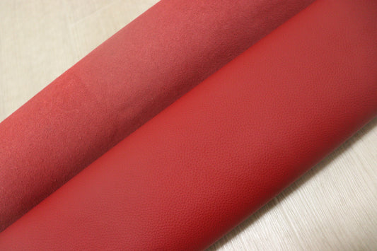 ds28円！新入荷！イタリアンレザー　顔料仕上げ　シボ型押し　ダークレッド　274ds