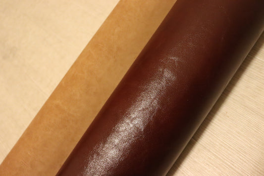 ds60円！新入荷！イタリアンレザー 　カゼイン仕上げ　ヌメ革　チョコブラウン　133ds