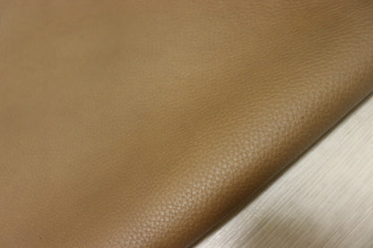 ds30円！新入荷！イタリアンレザー　もちもち　ブラウン　厚手シュリンク加工　253ds