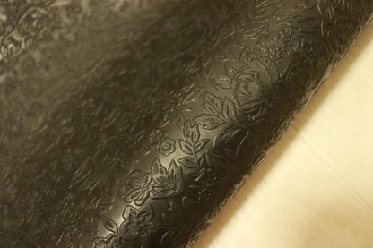 ds75円！新入荷！上質ローゼ型押し　ショルダー　ブラック　ヌメ革　154ds