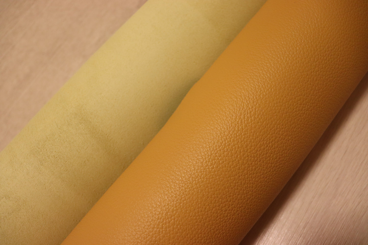 ds28円！姫路レザー　顔料仕上げ　マスタード　シボ型押し　220ds
