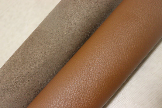 ds28円！新入荷！イタリアンレザー　もちもち 　キャメルブラウン　シュリンク加工　295ds