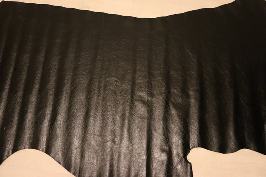 ds38円！新入荷！イタリアンレザー　ブラック　カゼイン仕上げ　コンビヌメ　158ds