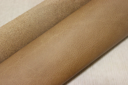 ds30円！新入荷！イタリアンレザー　もちもち　ナチュラルブラウン　シュリンク加工　289ds