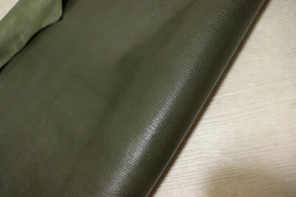 ds35円！新入荷！セミベジタブル　ヤギ革　カーキ　スムース加工　51ds