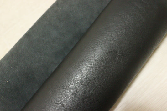 ds68円！イタリアンレザー 　オイルヌメ　ブラック　ショルダー　スムース加工　130ds