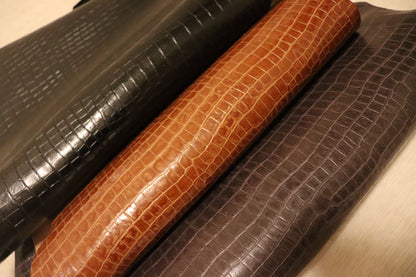 ds28円！新入荷！クロコ型押し　ハギレ　3枚セット　77ds