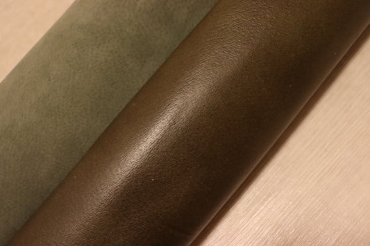 ds25円！新入荷！豚革　顔料仕上げ　オリーブ　スムース加工　130ds