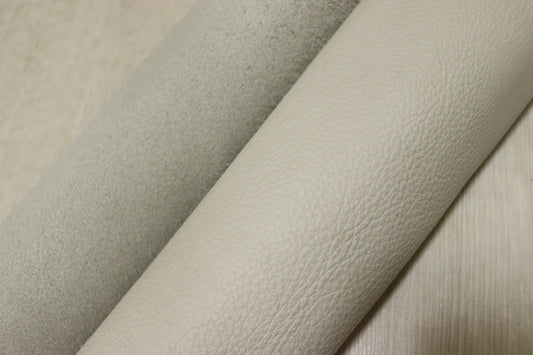 ds30円！新入荷！イタリアンレザー　もちもち　アイボリー　シュリンク加工　268ds