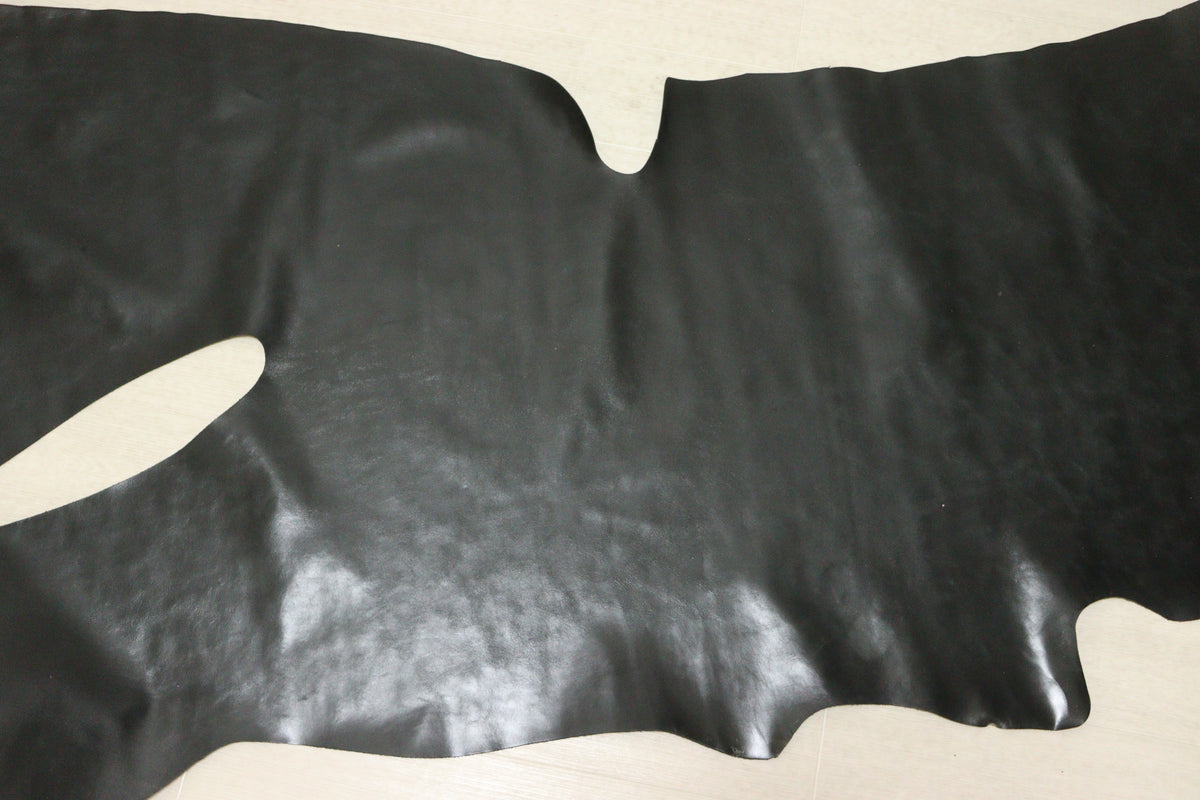 ds40円！新入荷！ブラック　ヌメ革　カゼイン仕上げ　155ds