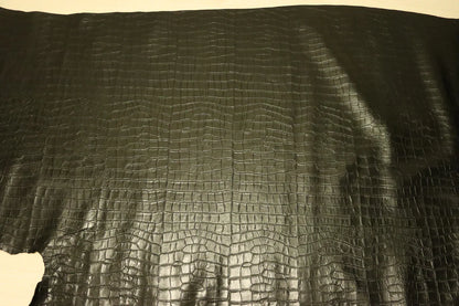 ds30円！新入荷！顔料仕上げ　クロコ型押し　ブラック　259ds