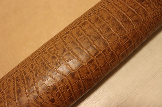 ds70円！新入荷！イタリアンレザー 　ショルダー　ヌメ革　ナチュラルブラウン　クロコ型押し　137ds