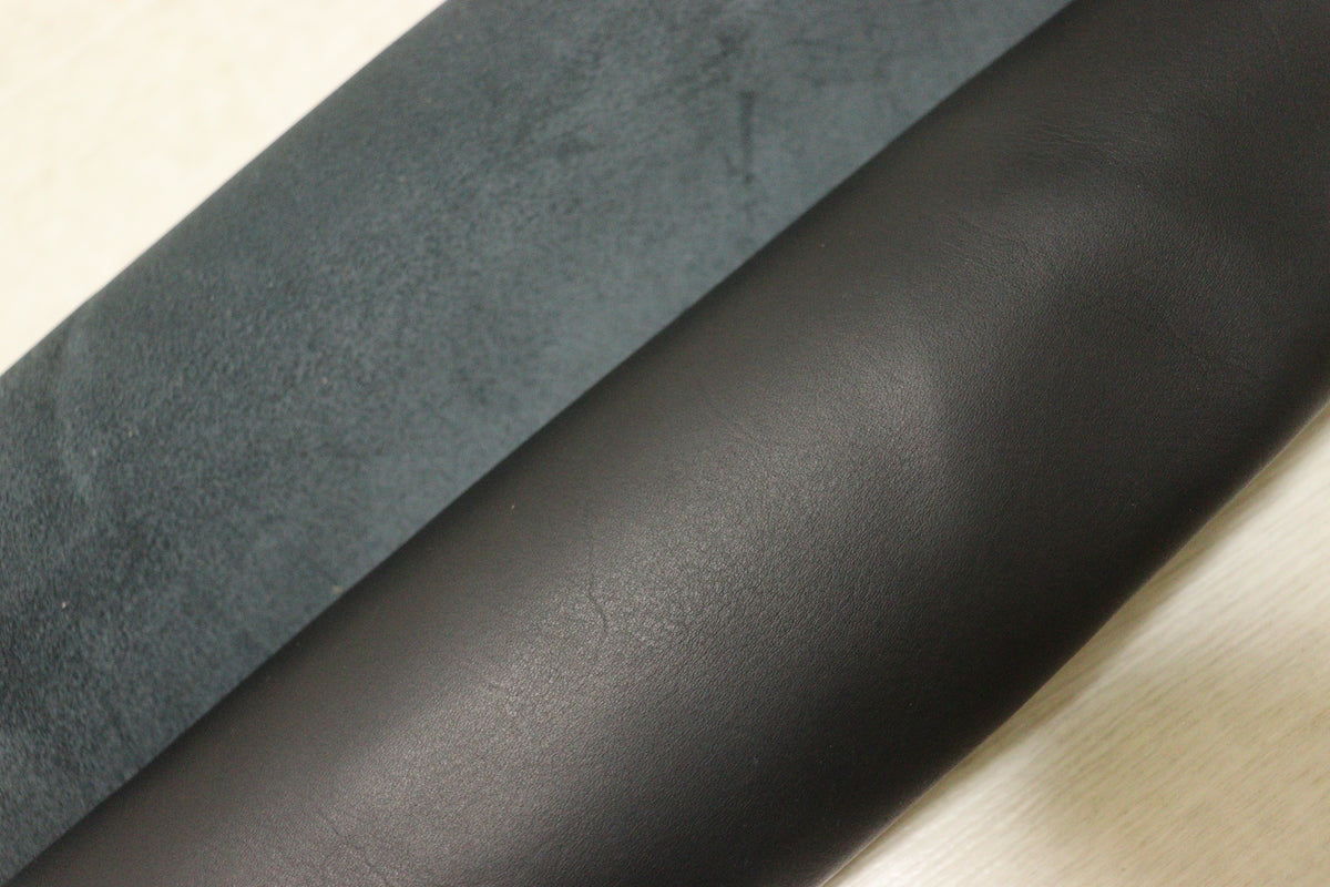 ds50円！イタリアンレザー　オイルヌメ　ブラック　スムース加工　156ds