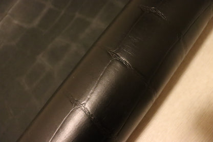 ds70円！イタリアンレザー　ショルダー　ブラック　ヌメ革　クロコ型押し　140ds