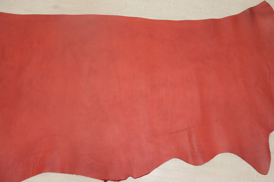 ds50円！イタリアンレザー　ヌメ革　ピンク系　シボ型押し　アンチック　120ds