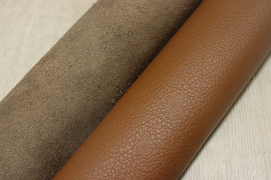 ds28円！新入荷！イタリアンレザー　アイボリー　もちもち　シュリンク加工　キャメルブラウン　245ds