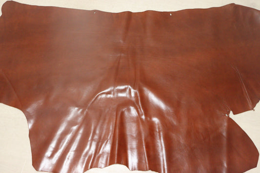 ds75円！イタリアンレザー 　オイルヌメ　レッドブラウン　アニリン仕上げ　ショルダー　124ds