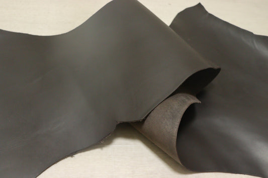 ds50円！イタリアンレザー　ピットなめし　ベリー　ダークブラウン　ヌメ革　91ds