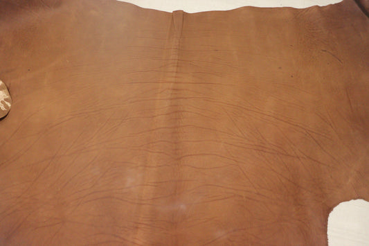 ds75円！イタリアンレザー 　Wショルダー　染料仕上げ　オイルヌメ　ヘンナブラウン　198ds