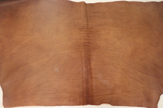 ds75円！イタリアンレザー 　Wショルダー　染料仕上げ　オイルヌメ　ヘンナブラウン　180ds