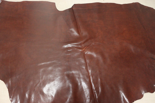 ds75円！イタリアンレザー 　Wショルダー　 ダークレッドブラウン　オイルヌメ　アンチック加工　162ds