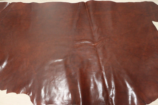 ds75円！イタリアンレザー 　Wショルダー　ダークレッドブラウン　オイルヌメ　アンチック加工　157ds